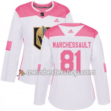 Vegas Golden Knights Jonathan Marchessault 81 Adidas 2017-2018 Weiß Pink Fashion Trikot Authentic - Dame